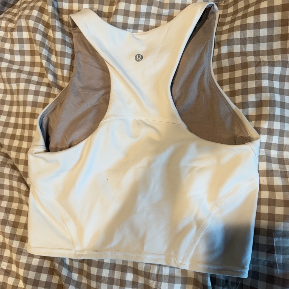 Lululemon White Racerback Sports Bra